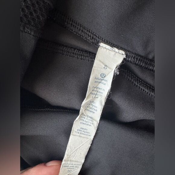 Lululemon Pants Womens 8 Black Stretch 26" Cuff Cropped Mid Rise Leggings Read - Picture 5 of 11